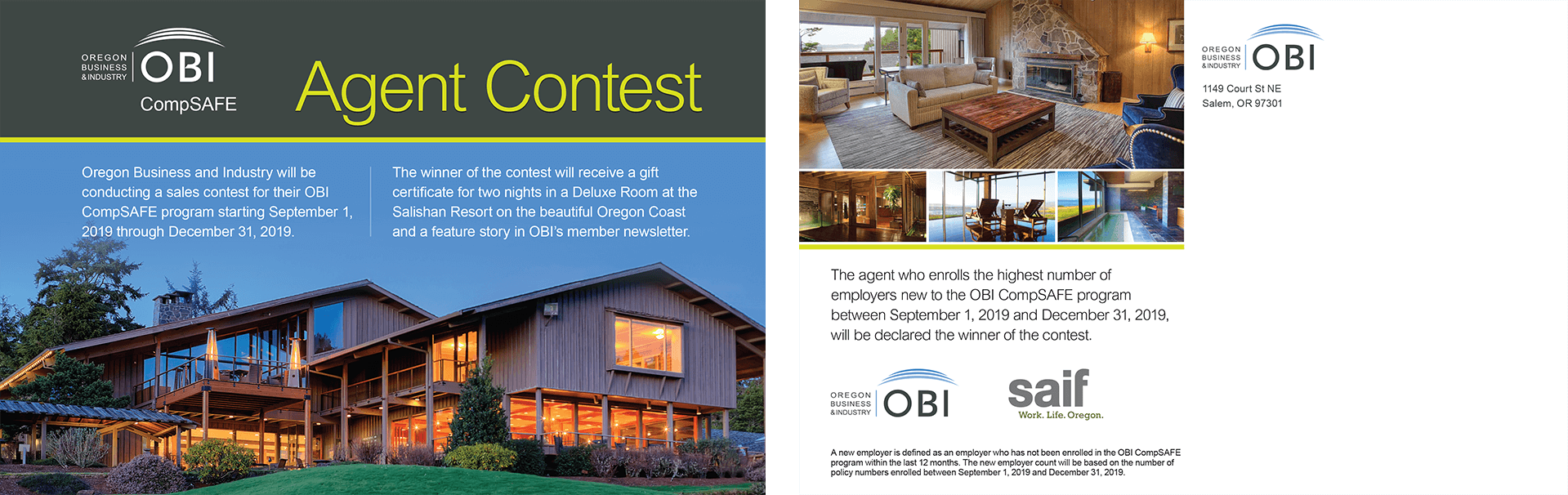 Postcard Design In House Graphics Salem Oregon - CompSafe Agent Contest